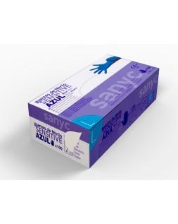 Guantes de nitrilo desechable sensitive sin polvo talla l grande color azul caja de 100 unidades