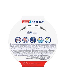 Cinta antideslizante adhesiva tesa uso interior / exterior color negro 5 m x 25 mm