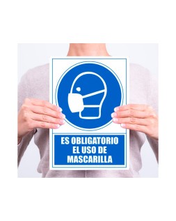Pictograma archivo 2000 obligatorio el uso de mascarilla pvc color azul 210x297 mm