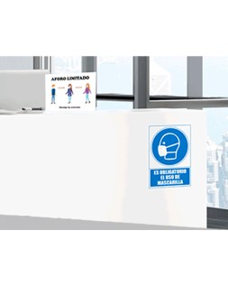 Pictograma archivo 2000 obligatorio el uso de mascarilla pvc color azul 210x297 mm