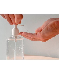 Pictograma archivo 2000 obligatorio el uso de gel desinfectante pvc color azul 210x297 mm