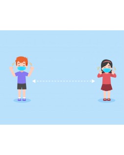 Pictograma archivo 2000 obligatorio mantener 1,5 m de distancia de seguridad pvc color azul 210x297 mm