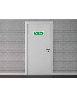 Pictograma archivo 2000 salida pvc verde luminiscente 300x105 mm pack de 2 unidades
