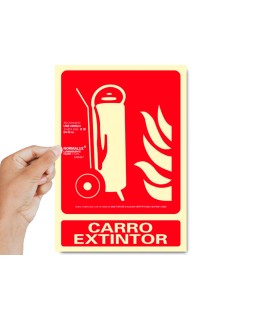 Pictograma archivo 2000 carro extintor pvc rojo luminiscente 210x300 mm