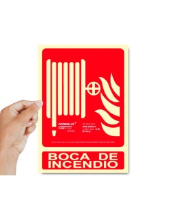 Pictograma archivo 2000 boca de incendio pvc rojo luminiscente 210x300 mm