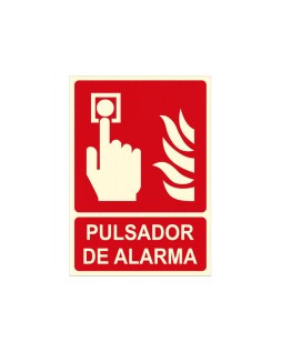 Pictograma archivo 2000 pulsador de alarma pvc rojo luminiscente 210x300 mm