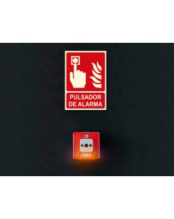 Pictograma archivo 2000 pulsador de alarma pvc rojo luminiscente 210x300 mm