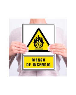 Pictograma archivo 2000 riesgo de incendio pvc amarillo luminiscente 210x297 mm