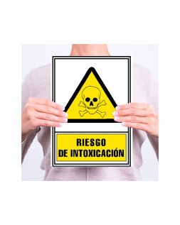 Pictograma archivo 2000 riesgo de intoxicacion pvc amarillo luminiscente 210x297 mm