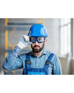 Pictograma archivo 2000 obligatorio uso de gafas pvc azul luminiscente 210x297 mm