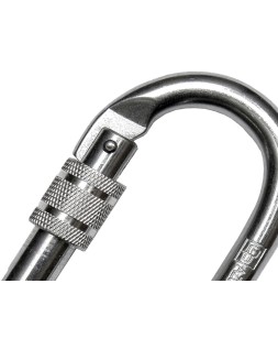 Mosqueton acero apertura 18 mm cierre rosca manual resistencia 25 kn