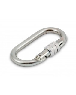 Mosqueton acero apertura 18 mm cierre rosca manual resistencia 25 kn