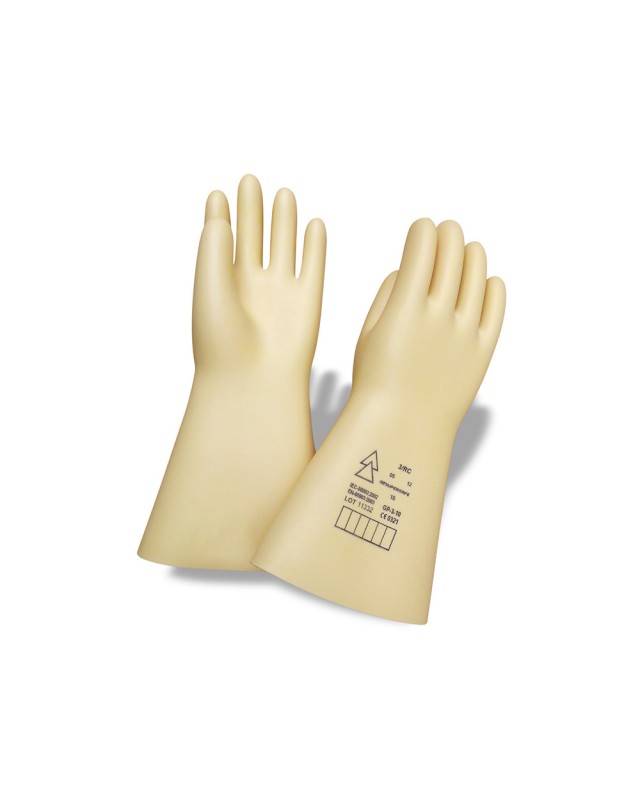 Guantes faru latex aislante proteccion electrica hasta 500 voltios clase 00 talla 9 color beige