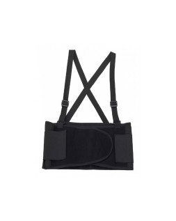 Cinturon antilumbago faru elastico con tirantes talla xl color negro