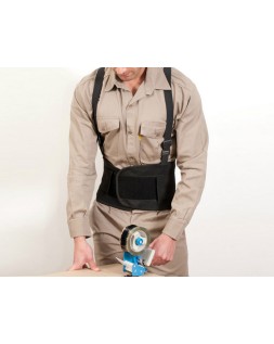 Cinturon antilumbago faru elastico con tirantes talla xl color negro