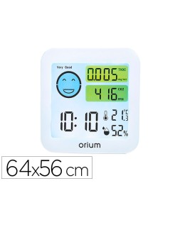 Medidor de aire orium quaelis 20 medidor de co2 y cov superficie 30 m2 pantalla lcd color blanco 8x2,5 x 8 cms