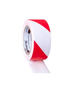 Cinta adhesiva djois seguridad para marcaje y señalizacion de suelo 33 m x 50 mm color blanco/rojo