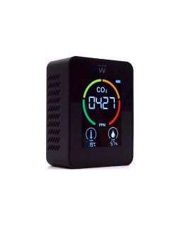 Medidor de co2 ewent pantalla led color detector calidad aire con indicador de temperatura y humedad usb-c