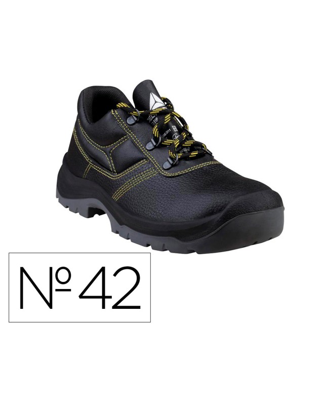 Zapatos de seguridad deltaplus piel crupon pigmentada suela pu bi densidad color negro talla 42