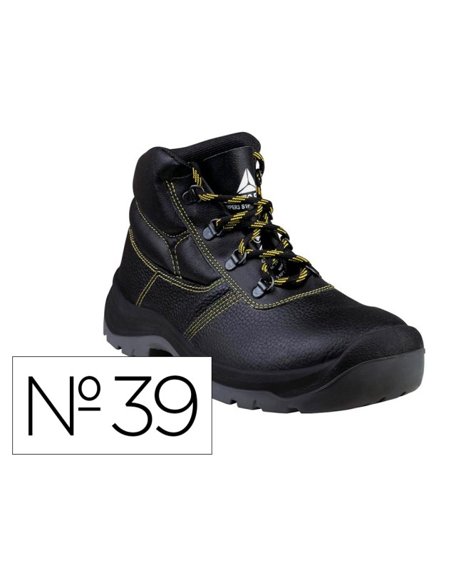 Botas deltaplus de seguridad piel crupon pigmentada suela pu bi-densidad color negro talla 39