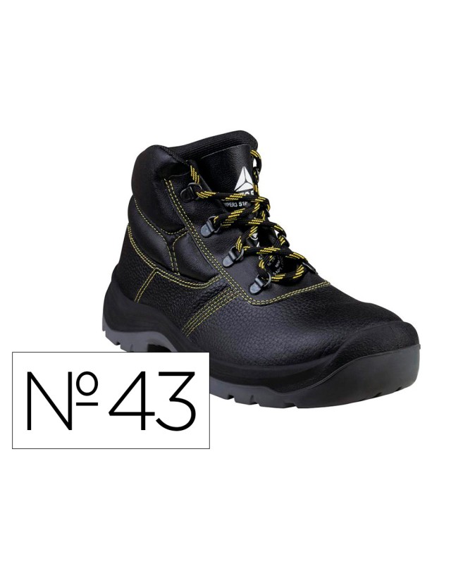 Botas deltaplus de seguridad piel crupon pigmentada suela pu bi-densidad color negro talla 43
