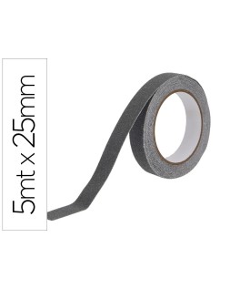 Cinta antideslizante q-connect gris 5 m x 25 mm