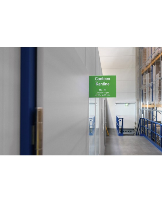 Señal de pasillo adhesiva durable din a4 vertical pack de 10 unidades