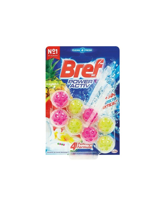 Desinfectante y ambientador de inodoro bref wc poder activo hawaii 50 g blister de 2 unidades