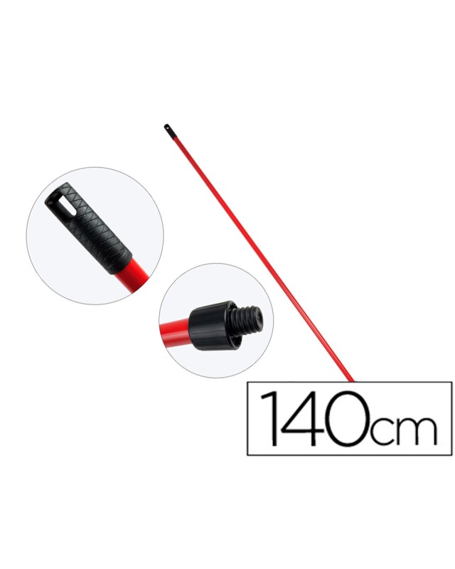 Palo de escoba o fregona metal universal con adaptador sp 140 cm