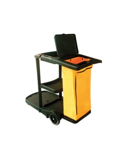 Carro de limpieza q-connect de polipropileno con ruedas 58x24x96 cms