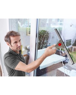 Limpiaventanas q-connect industrial mango y hoja limpiadora de plastico de 40 cm de ancho