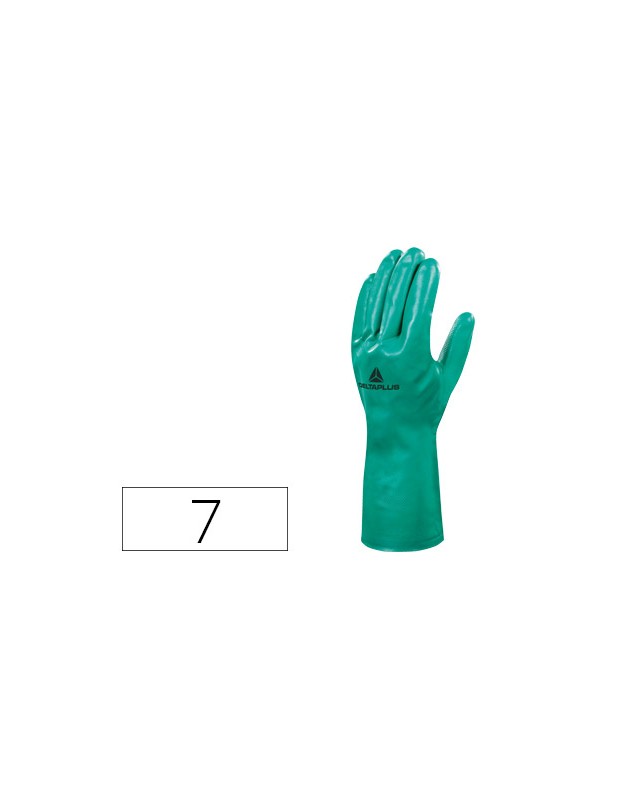 Guantes deltaplus tratado en nitrilo flocado de algodon especial para trabajos con liquidos quimicos talla 7