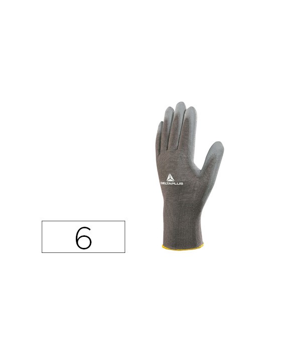 Guantes deltaplus poliester antideslizante lavable especial para manipulacion y manutencion gris talla 6