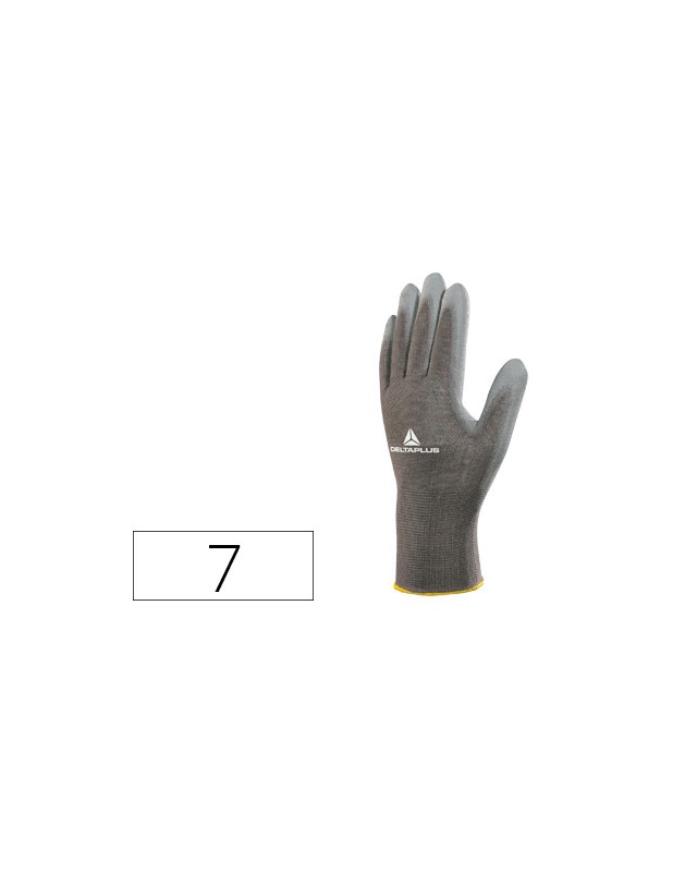 Guantes deltaplus poliester antideslizante lavable especial para manipulacion y manutencion gris talla 7