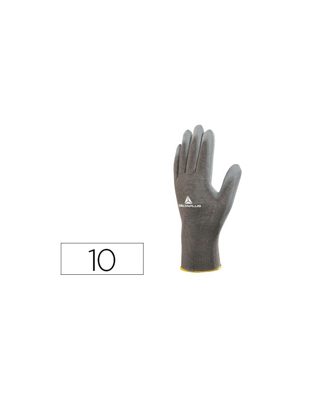 Guantes deltaplus poliester antideslizante lavable especial para manipulacion y manutencion gris talla 10