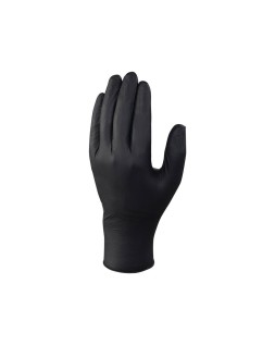 Guantes deltaplus de nitrilo desechable negro caja de 100 unidades talla 9-10