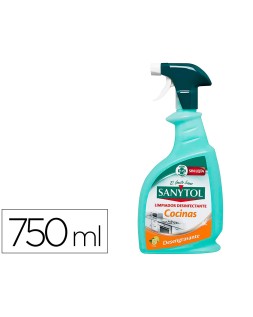 Limpiador desinfectante sanytol para cocinas con pistola pulverizadora bote de 750 ml