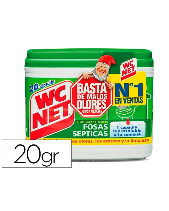Elimina olores wc net fosas septicas capsula de 18 g caja de 20 unidades