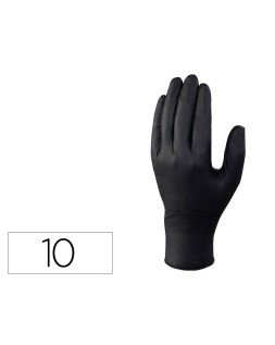 Guantes de nitrilo deltaplus no empolvado desechable talla 10 color negro caja de 100 unidades
