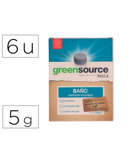 Limpiador de baños bunzl greensource ecologico pastilla de 5 g paquete de 6 unidades