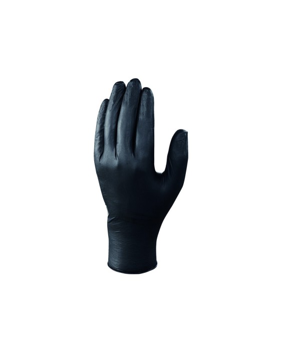 Guantes de nitrilo deltaplus quimico desechable no empolvado talla 8/9 color negro caja de 100 unidades