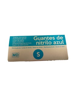 Guantes de nitrilo sanyc eco desechable no empolvado talla s color azul caja de 100 unidades
