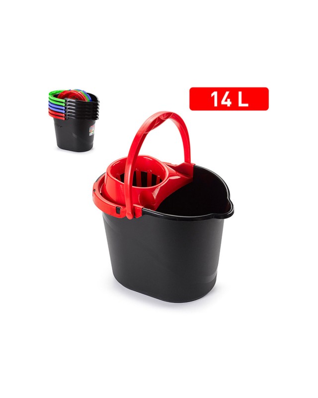 Cubo fregona plasticforte new black clean 14 litros color negro