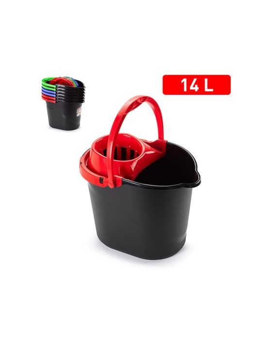 Cubo fregona plasticforte new black clean 14 litros color negro