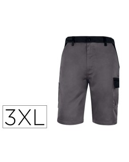 Pantalon de trabajo deltaplus bermuda cintura ajustable 5 bolsillos color gris talla 3xl