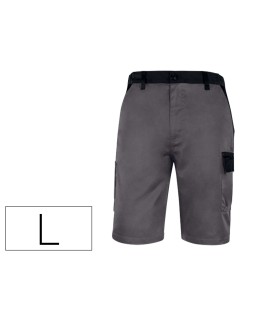 Pantalon de trabajo deltaplus bermuda cintura ajustable 5 bolsillos color gris talla l