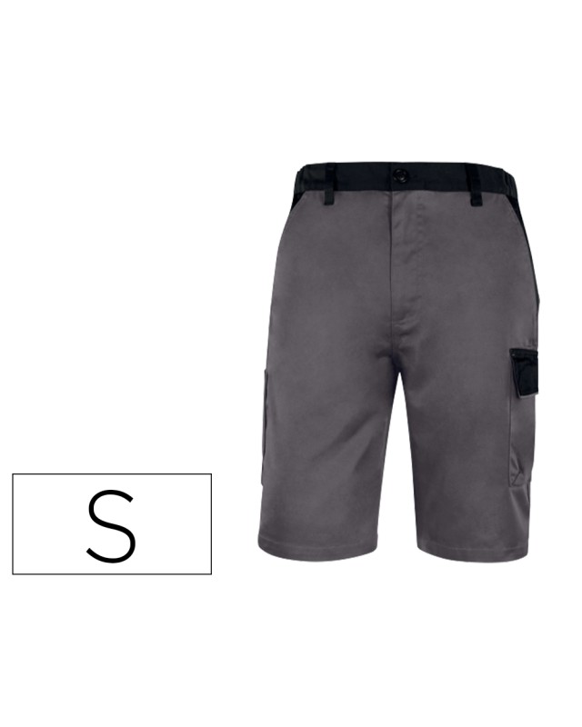 Pantalon de trabajo deltaplus bermuda cintura ajustable 5 bolsillos color gris talla s