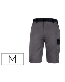 Pantalon de trabajo deltaplus bermuda cintura ajustable 5 bolsillos color gris talla m