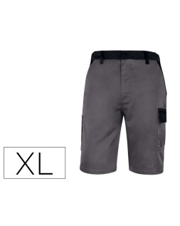 Pantalon de trabajo deltaplus bermuda cintura ajustable 5 bolsillos color gris talla xl