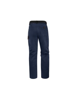Pantalon de trabajo deltaplus cintura ajustable 5 bolsillos color azul naranja talla s